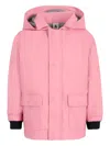 Petit Bateau Hooded Patch-pocket Raincoat In Pink