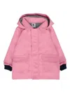 Petit Bateau Hooded Patch-pocket Raincoat In Pink