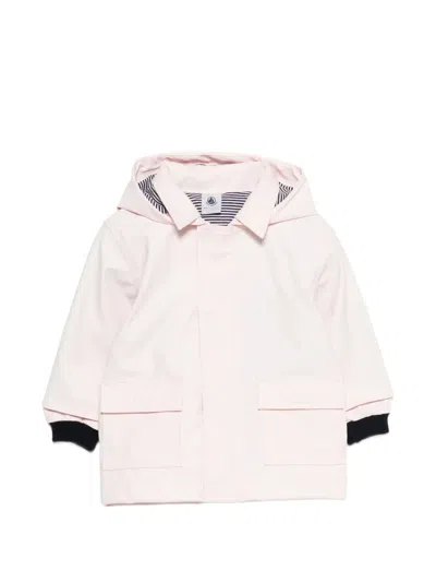 Petit Bateau Babies' Hooded Pocket Jacket In Pink