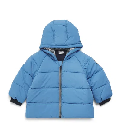 Petit Bateau Kids'  Hooded Puffer Jacket In Blue
