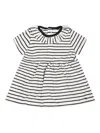 Petit Bateau Horizontal Stripe Cotton Dress In White