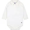Petit Bateau Ivory Body For Babies With Logo In Ivory