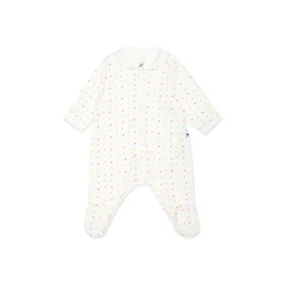 Petit Bateau Ivory Romper For Babykids With Hearts