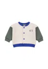Petit Bateau Ivory Sweatshirt For Baby Boy With Logo