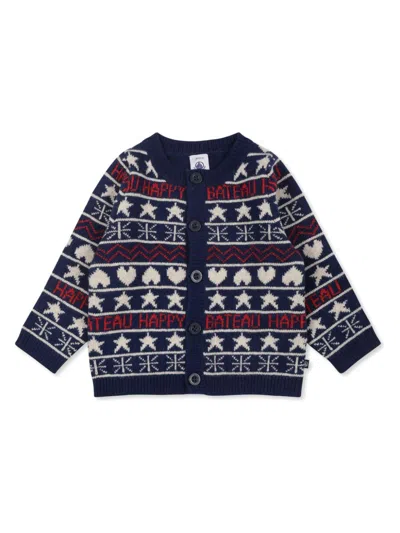 PETIT BATEAU JACQUARD CARDIGAN