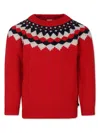 Petit Bateau Jacquard Sweater In Red