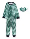 Petit Bateau Kid - Crocodile Print Cotton Pyjama Set With Mask In Green