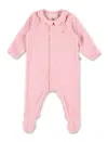 Petit Bateau Kid - Plain Velour Pyjama Suit In Pink