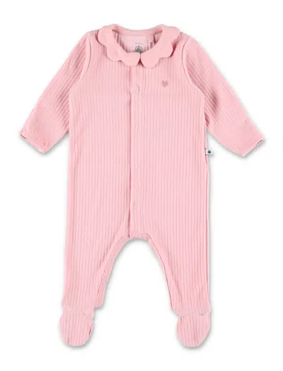 Petit Bateau Babies' Kid - Plain Velour Pyjama Suit In Pink