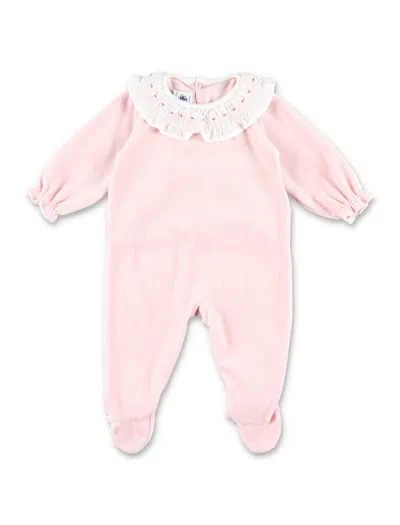 Petit Bateau Babies' Kid - Velour Pyjama Suit In Pink