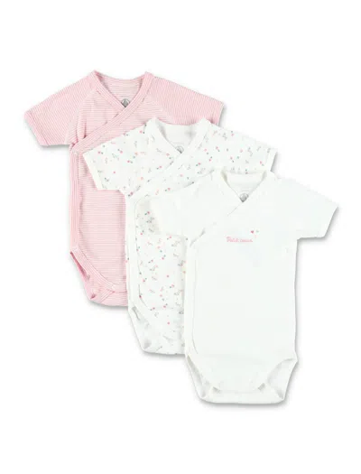 Petit Bateau Babies' Kid - Wrapover Bodies 3-pack In Multi