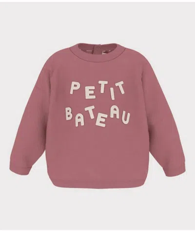 Petit Bateau Kid's Logo Sweatshirt In Raspberry In Pink