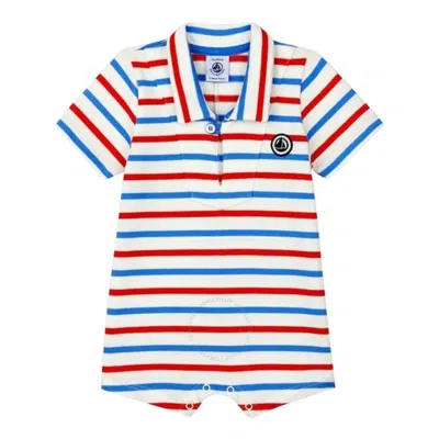 Petit Bateau Kids Marshmallow / Multico Thick Jersey Short Playsuit