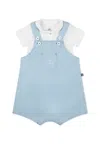 Petit Bateau Light Blue Dungarees For Baby Boy In Blue