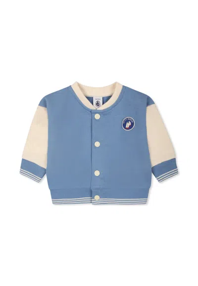 Petit Bateau Light Blue Sweatshirt For Baby Boy With Logo