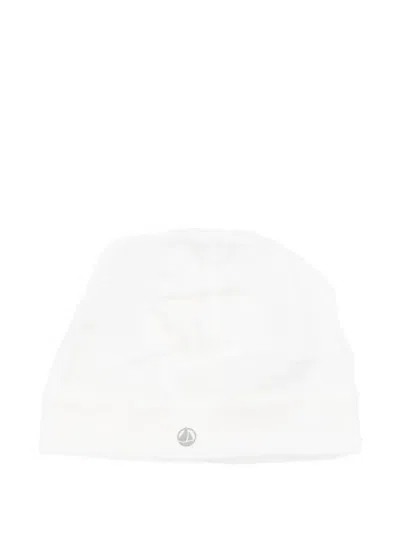 Petit Bateau Babies' Logo Beanie In White