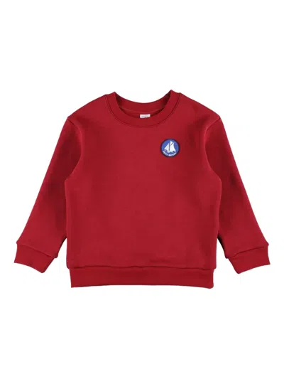 PETIT BATEAU LOGO-PATCH LONG-SLEEVED SWEATSHIRT