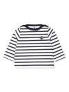 Petit Bateau Logo-patch Striped Top In Blue