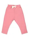Petit Bateau Pink Trousers For Baby Girl With Logo In Pink