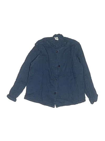 Pre-owned Petit Bateau Babies' Long Sleeve Blouse In Blue