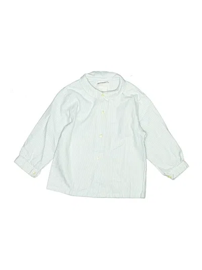 Pre-owned Petit Bateau Kids' Long Sleeve Button Down Shirt In Blue