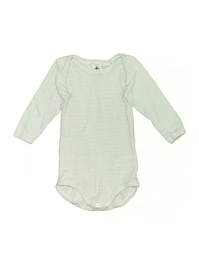 Pre-owned Petit Bateau Babies' Long Sleeve Onesie In Green