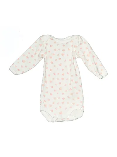 Pre-owned Petit Bateau Babies' Long Sleeve Onesie In Ivory
