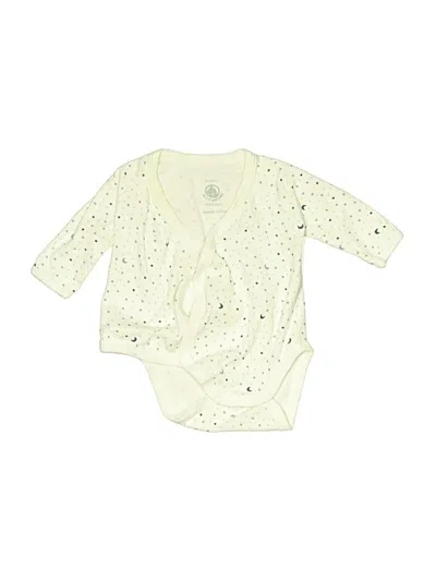 Pre-owned Petit Bateau Babies' Long Sleeve Onesie In Ivory