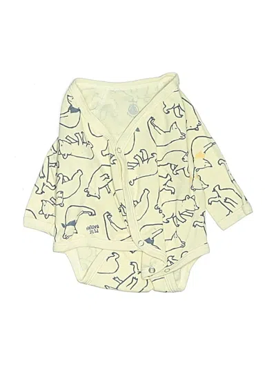 Pre-owned Petit Bateau Kids' Long Sleeve Onesie In White