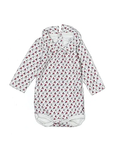 Pre-owned Petit Bateau Kids' Long Sleeve Onesie In White