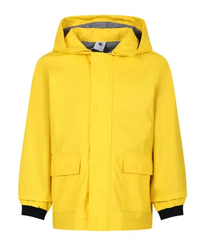 Petit Bateau Cire Hooded Jacket In Giallo