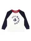 Petit Bateau Long-sleeved Logo T-shirt In White