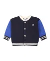 Petit Bateau Blue Bomber Jacket For Bbay Boy With Logo In Black