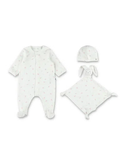 Petit Bateau Mini Floral Newborn Gift Set In White