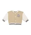 Petit Bateau Monogram Bomber Jacket In Brown
