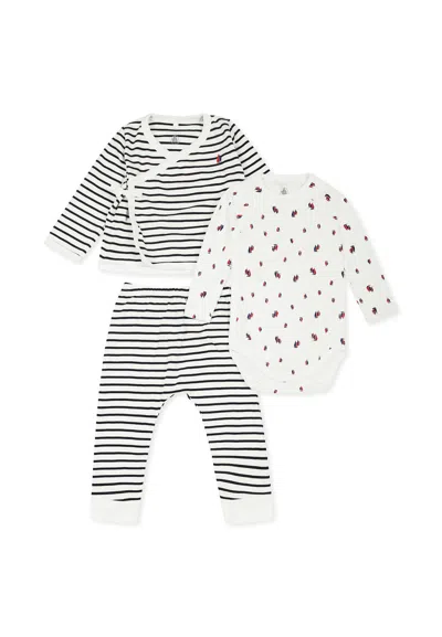 Petit Bateau Multicolor Newborn Suit For Baby Boy With Sailboat