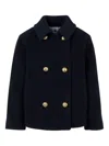 Petit Bateau Notched Double-breasted Coat In Blue