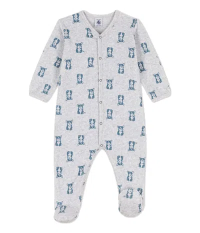 Petit Bateau Babies' Onesie With Dogs In Grigio