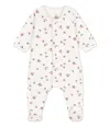 Petit Bateau Onesie With Flowers In Bianco