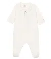 Petit Bateau Onesie With Silver Star In Bianco