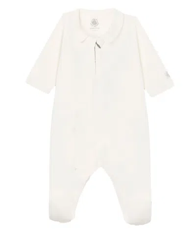 Petit Bateau Babies' Onesie With Silver Star In Bianco