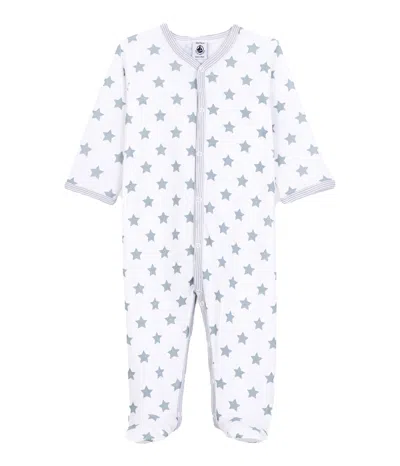 Petit Bateau Babies' Onesie With Stars In Bianco