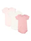 Petit Bateau Organic Cotton Body (set Of Three) In Pink