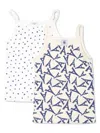Petit Bateau Multicolor Tank Top Set For Boy With Tour Eiffel In White