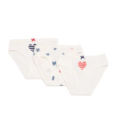 Petit Bateau Kids' Pack Of 3 Organic Cotton Briefs In White