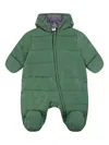 Petit Bateau Boys Blue Stars Velour Babygrow In Green