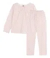 Petit Bateau Pajamas With Stars In Bianco