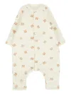 Petit Bateau Panda-print Quilted Romper In Gray