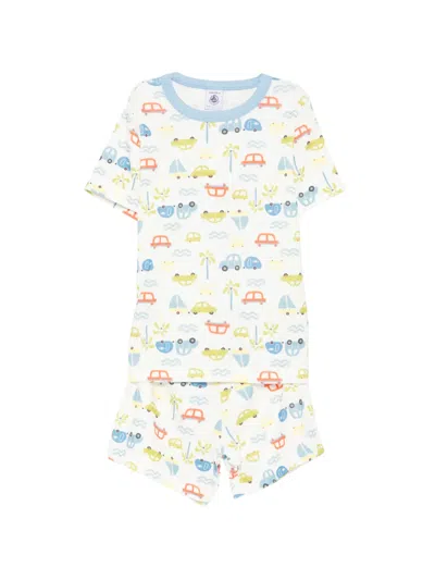 Petit Bateau Kids' Patterned Pyjama Shorts In White