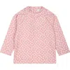 PETIT BATEAU PINK ANTI UV T-SHIRT FOR BABY GIRL WITH FLOWERS PRINT
